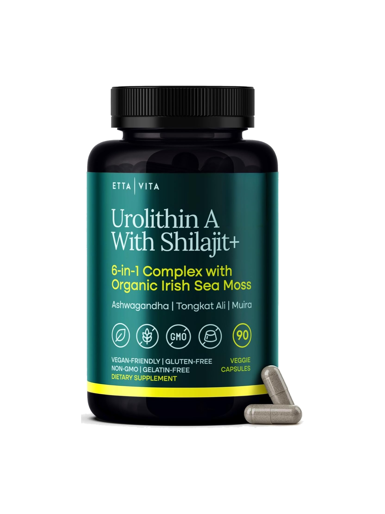 Urolithin-A Complex with Shilajit, Organic Sea Moss, Ashwagandha & Tongkat Ali