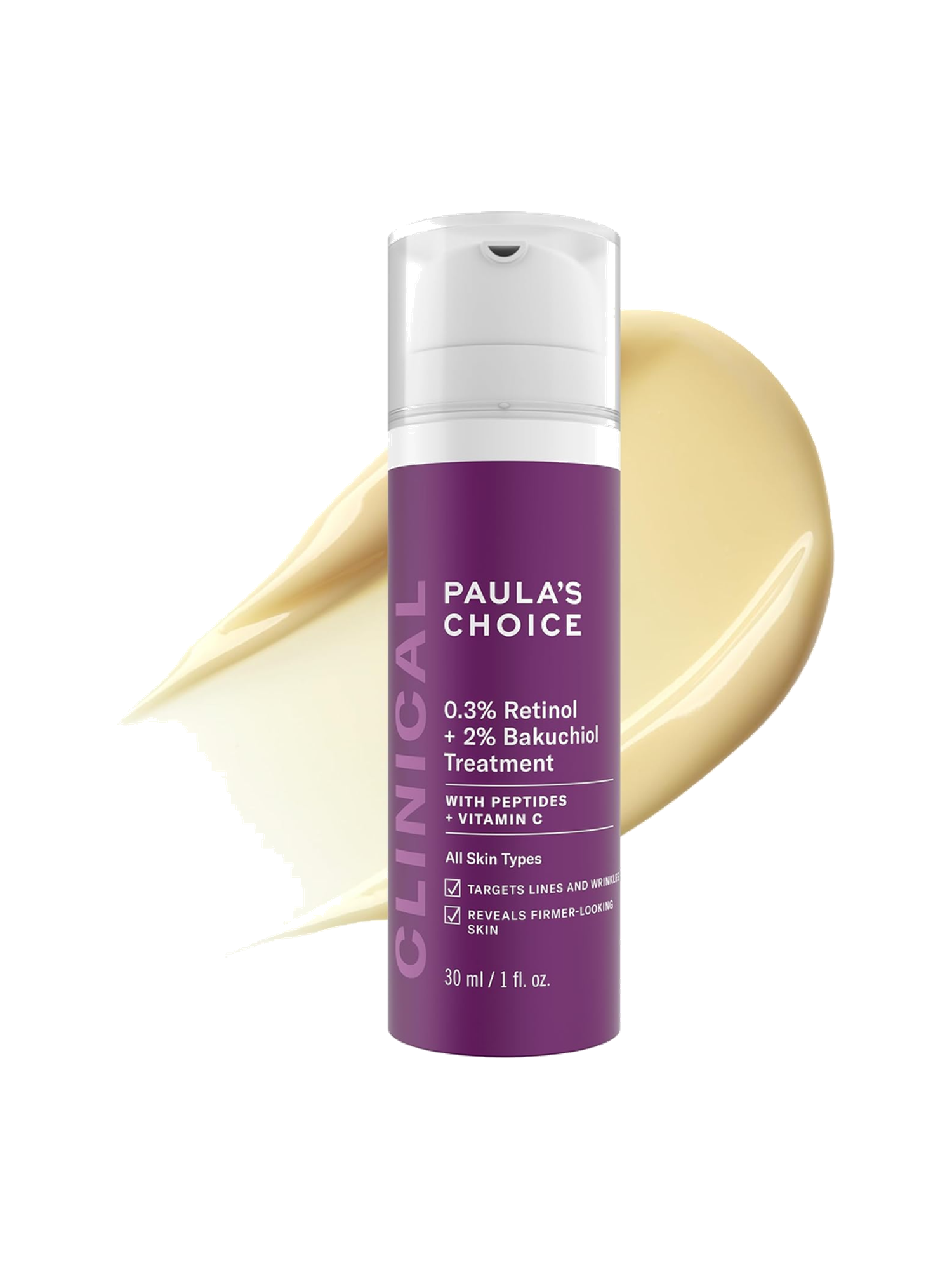 Clinical 0.3% Retinol + 2% Bakuchiol Face Serum Treatment