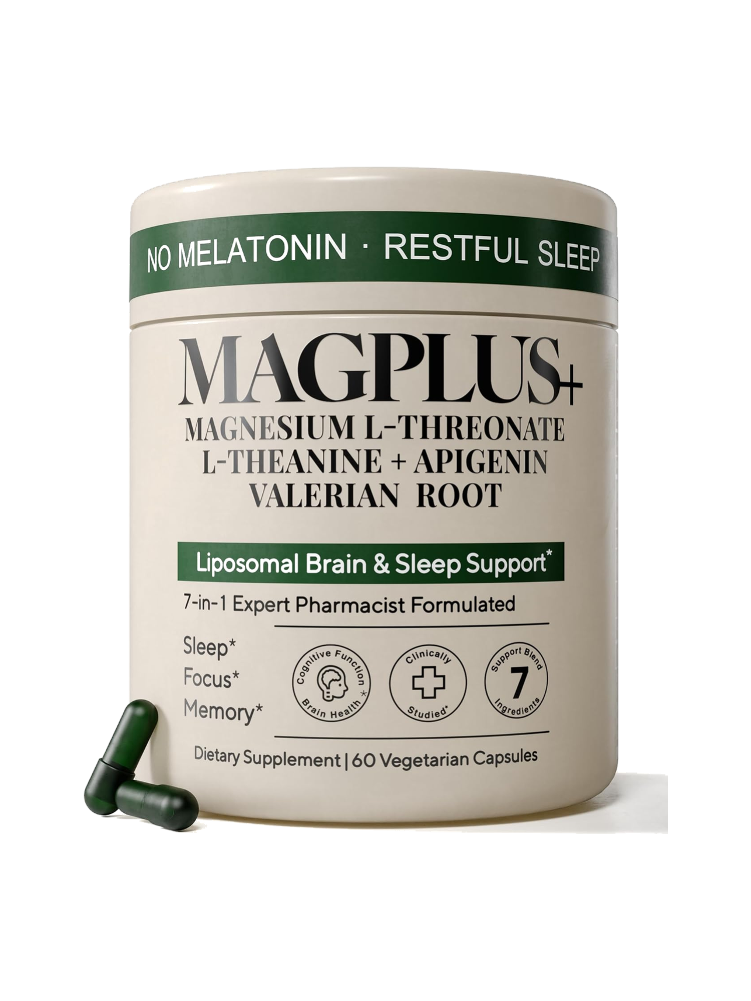 Magnesium L-Threonate with Apigenin, Valerian Root & L-Theanine
