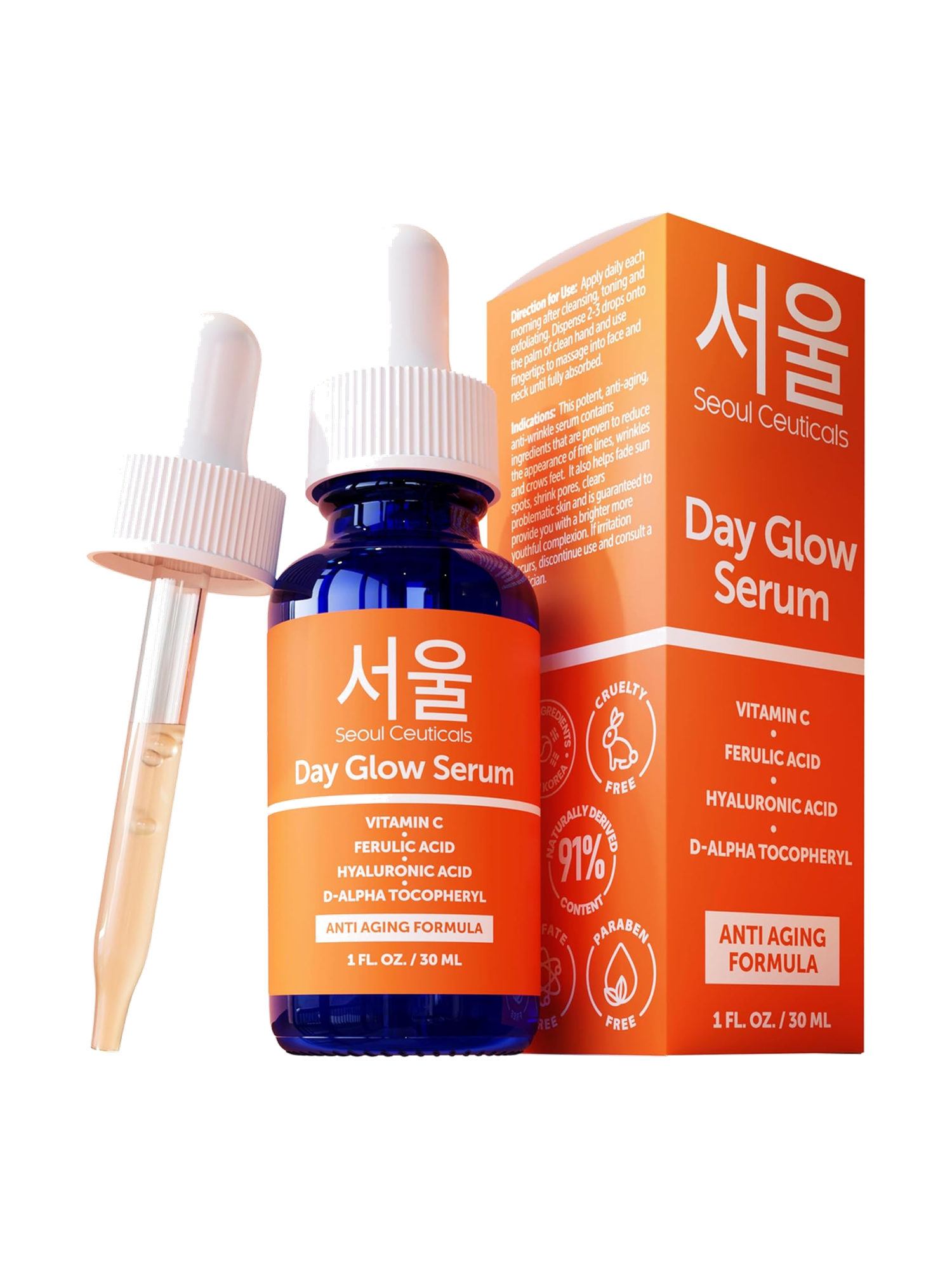 Korean Skin Care 20% Vitamin C Hyaluronic Acid Serum + CE Ferulic Acid