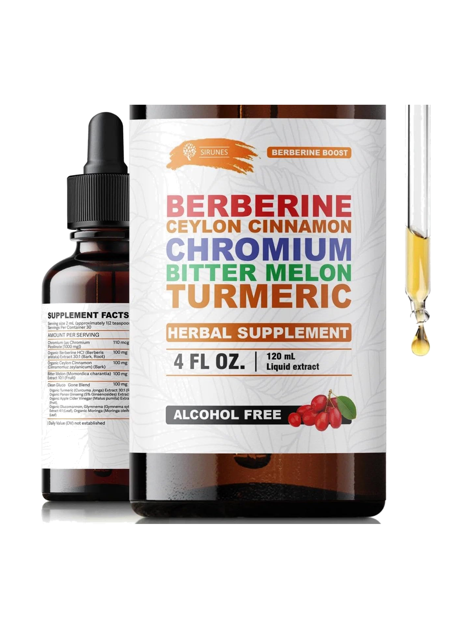 Berberine Drops with Ceylon Cinnamon, Turmeric, Bitter Melon & Moringa